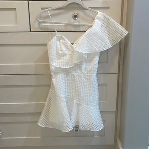 Amanda Uprichard One Shoulder Ruffle Dress